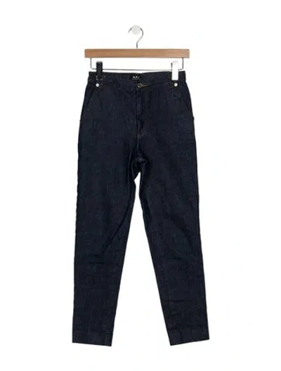 Pre-owned A.p.c. Mid-rise Straight Leg Jeans In Blue