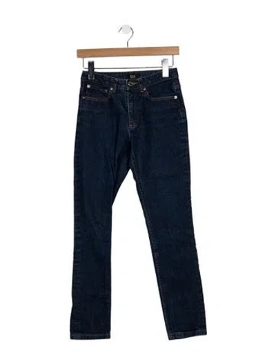 Pre-owned A.p.c. Mid-rise Straight Leg Jeans In Blue