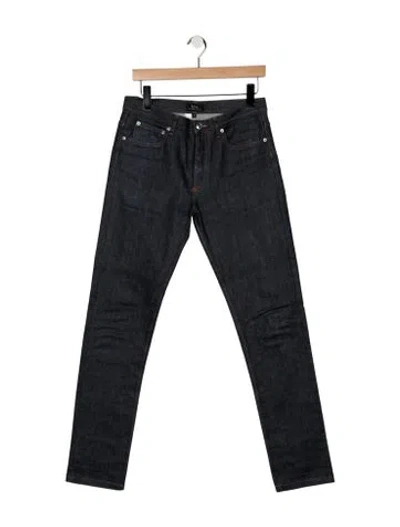 Pre-owned A.p.c. Mid-rise Straight Leg Jeans In Blue