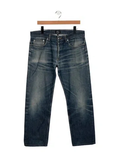 Pre-owned A.p.c. Mid-rise Straight Leg Jeans In Blue