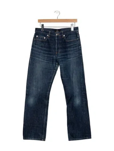 Pre-owned A.p.c. Mid-rise Straight Leg Jeans In Blue
