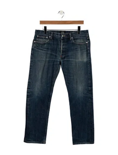 Pre-owned A.p.c. Mid-rise Straight Leg Jeans In Blue