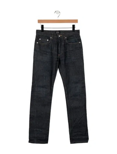 Pre-owned A.p.c. Mid-rise Straight Leg Jeans In Blue