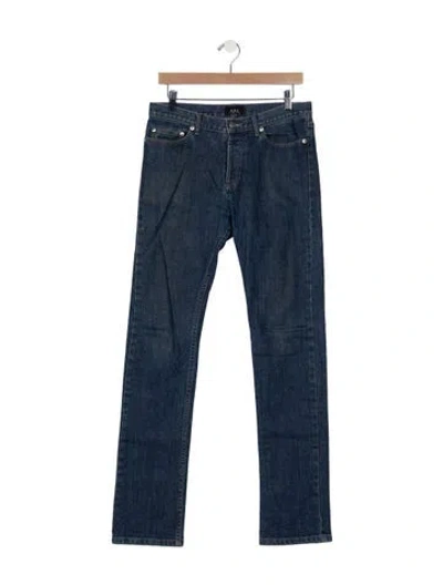 Pre-owned A.p.c. Mid-rise Straight Leg Jeans In Blue