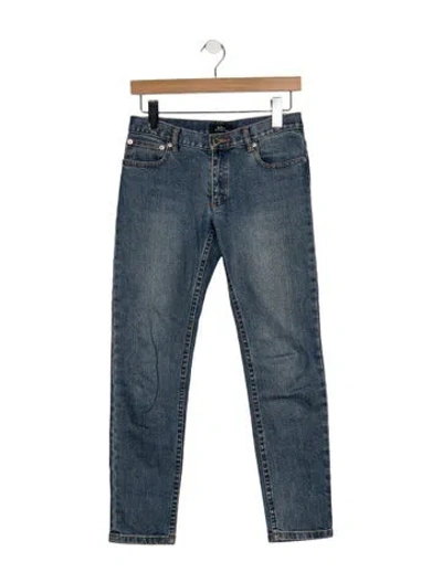 Pre-owned A.p.c. Mid-rise Straight Leg Jeans In Blue