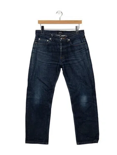 Pre-owned A.p.c. Mid-rise Straight Leg Jeans In Blue