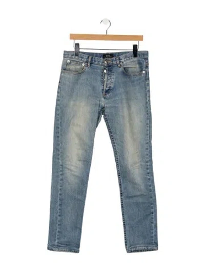 Pre-owned A.p.c. Mid-rise Straight Leg Jeans In Blue