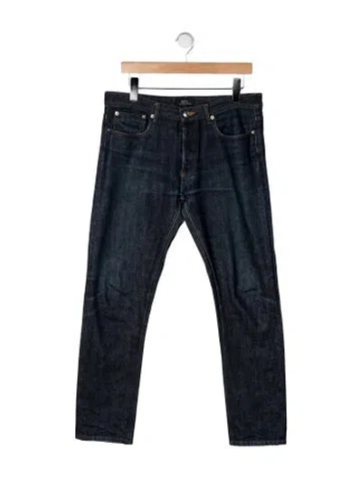 Pre-owned A.p.c. Mid-rise Straight Leg Jeans In Blue