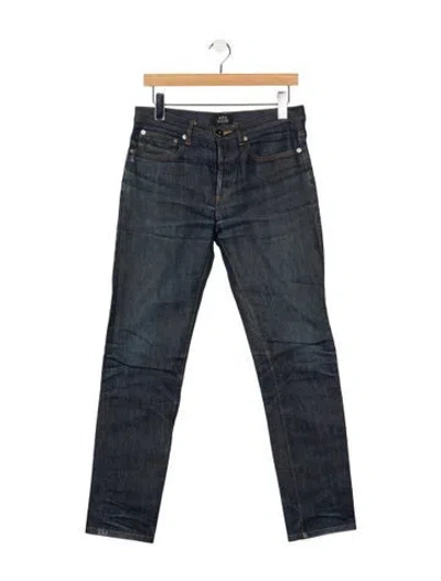 Pre-owned A.p.c. Mid-rise Straight Leg Jeans In Blue