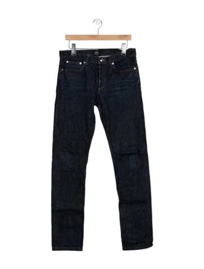 Pre-owned A.p.c. Mid-rise Straight Leg Jeans In Blue