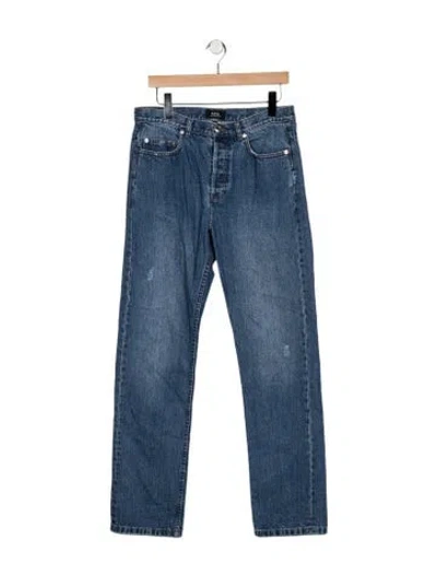 Pre-owned A.p.c. Mid-rise Straight Leg Jeans In Blue