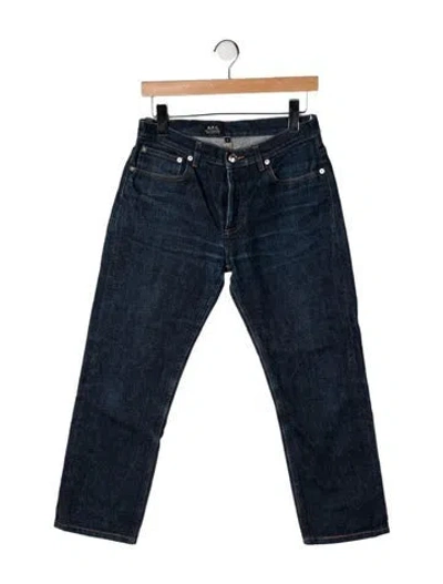 Pre-owned A.p.c. Mid-rise Straight Leg Jeans In Blue