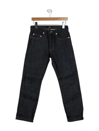 Pre-owned A.p.c. Mid-rise Straight Leg Jeans In Blue