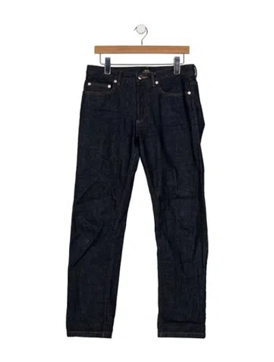 Pre-owned A.p.c. Mid-rise Straight Leg Jeans In Blue