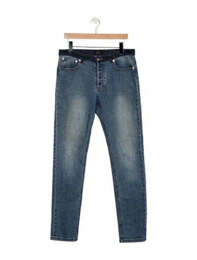 Pre-owned A.p.c. Mid-rise Straight Leg Jeans In Blue