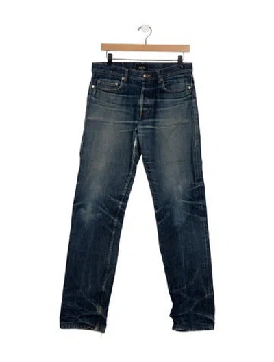 Pre-owned A.p.c. Mid-rise Straight Leg Jeans In Blue