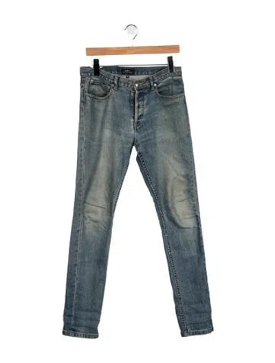 Pre-owned A.p.c. Mid-rise Straight Leg Jeans In Blue