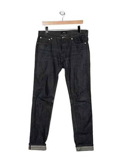 Pre-owned A.p.c. Mid-rise Straight Leg Jeans In Blue