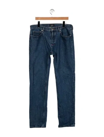 Pre-owned A.p.c. Mid-rise Straight Leg Jeans In Blue