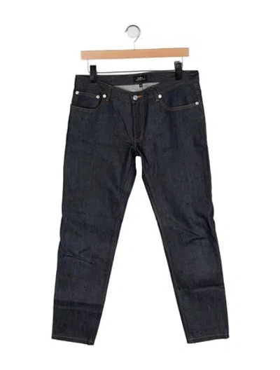 Pre-owned A.p.c. Mid-rise Straight Leg Jeans In Blue