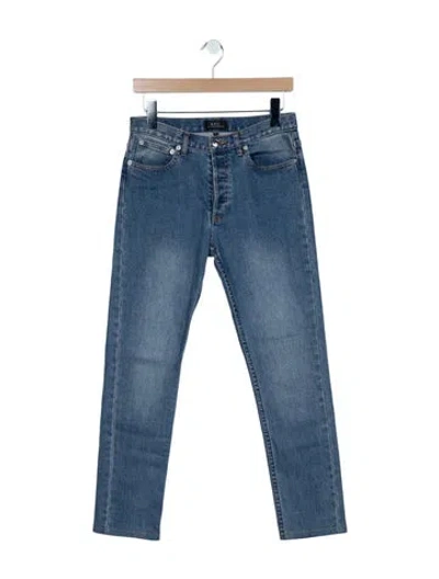Pre-owned A.p.c. Mid-rise Straight Leg Jeans In Blue