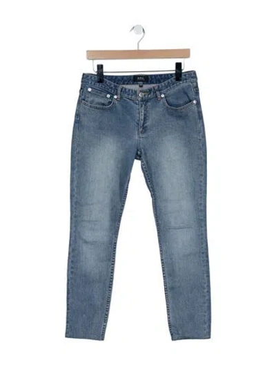 Pre-owned A.p.c. Mid-rise Straight Leg Jeans In Blue