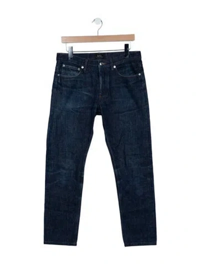 Pre-owned A.p.c. Mid-rise Straight Leg Jeans In Blue
