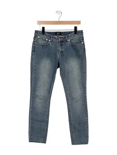 Pre-owned A.p.c. Mid-rise Straight Leg Jeans In Blue