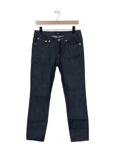 Pre-owned A.p.c. Mid-rise Straight Leg Jeans In Blue