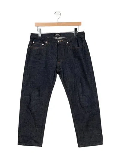 Pre-owned A.p.c. Mid-rise Straight Leg Jeans In Blue
