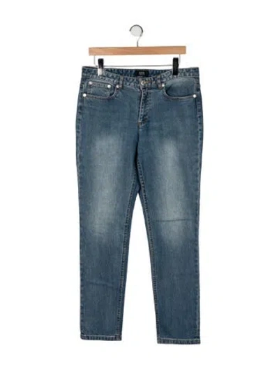 Pre-owned A.p.c. Mid-rise Straight Leg Jeans In Blue