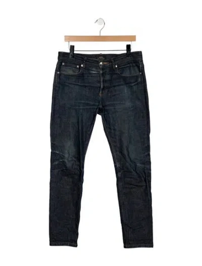 Pre-owned A.p.c. Mid-rise Straight Leg Jeans In Blue