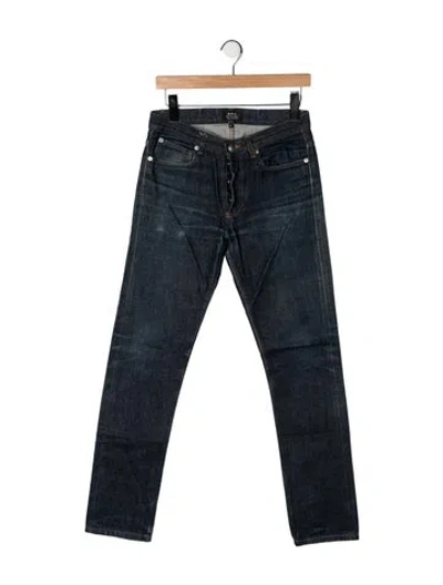 Pre-owned A.p.c. Mid-rise Straight Leg Jeans In Blue