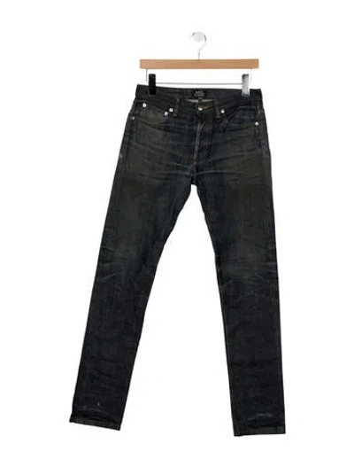 Pre-owned A.p.c. Mid-rise Straight Leg Jeans In Blue