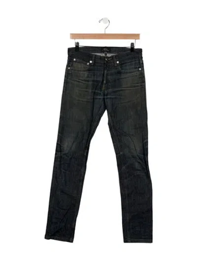 Pre-owned A.p.c. Mid-rise Straight Leg Jeans In Blue