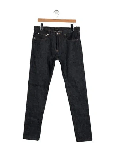 Pre-owned A.p.c. Mid-rise Straight Leg Jeans In Blue