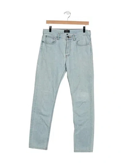 Pre-owned A.p.c. Mid-rise Straight Leg Jeans In Blue