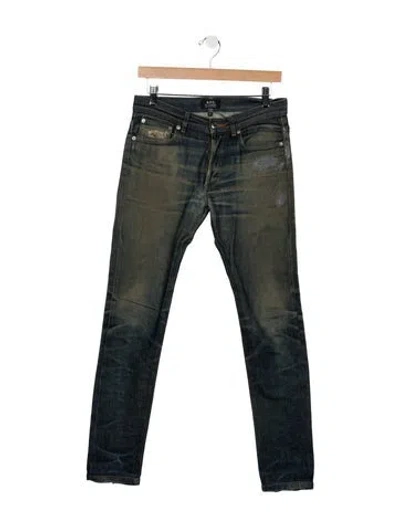 Pre-owned A.p.c. Mid-rise Straight Leg Jeans In Blue