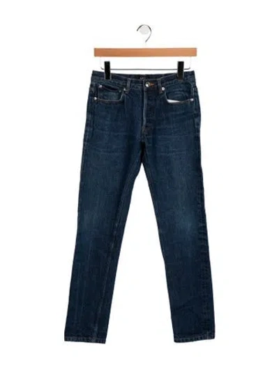 Pre-owned A.p.c. Mid-rise Straight Leg Jeans In Blue