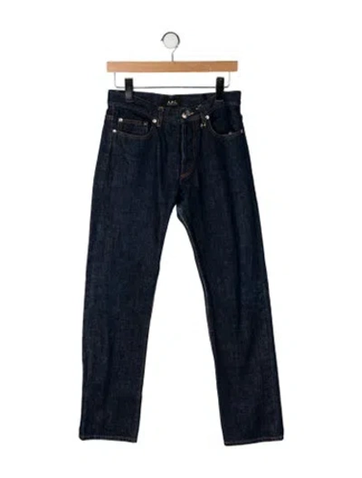 Pre-owned A.p.c. Mid-rise Straight Leg Jeans In Blue