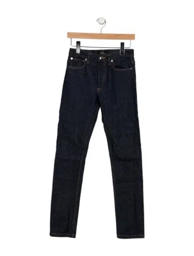 Pre-owned A.p.c. Mid-rise Straight Leg Jeans In Blue