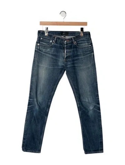 Pre-owned A.p.c. Mid-rise Straight Leg Jeans In Blue