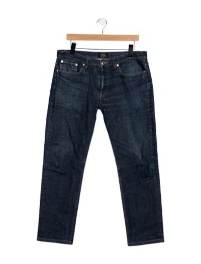 Pre-owned A.p.c. Mid-rise Straight Leg Jeans In Blue
