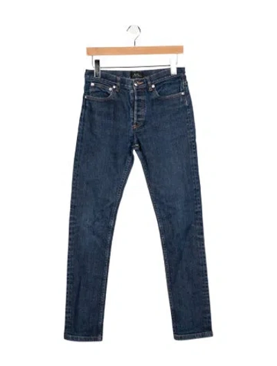 Pre-owned A.p.c. Mid-rise Straight Leg Jeans In Blue
