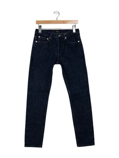 Pre-owned A.p.c. Mid-rise Straight Leg Jeans In Blue