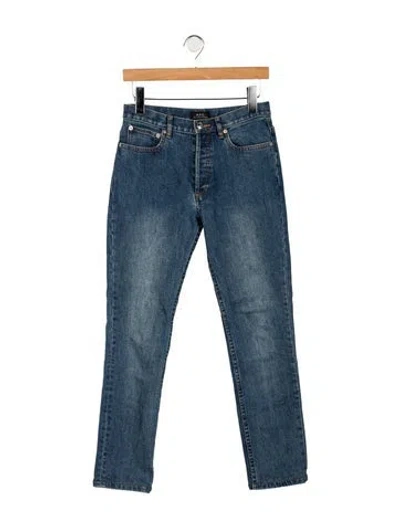 Pre-owned A.p.c. Mid-rise Straight Leg Jeans In Blue