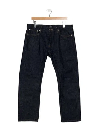 Pre-owned A.p.c. Mid-rise Straight Leg Jeans In Blue