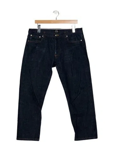 Pre-owned A.p.c. Mid-rise Straight Leg Jeans In Blue