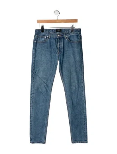 Pre-owned A.p.c. Mid-rise Straight Leg Jeans In Blue