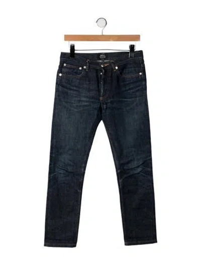 Pre-owned A.p.c. Mid-rise Straight Leg Jeans In Blue